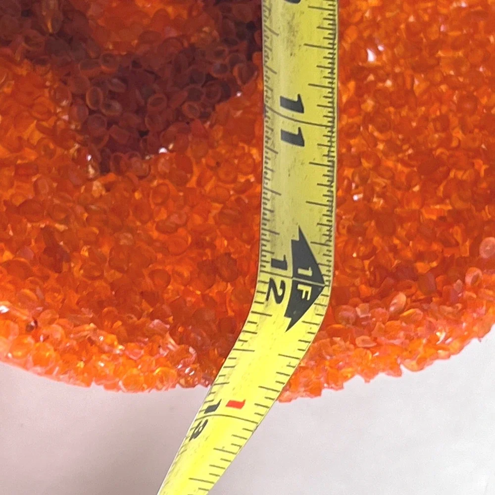 Vintage Popcorn Plastic Jack O Lantern Halloween Wall Decor Melted Plastic Bead